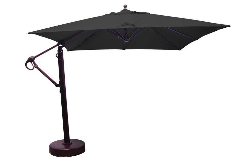 GALTECH 10'x 10' Sq Patio Cantilever with Wheeled Base Black