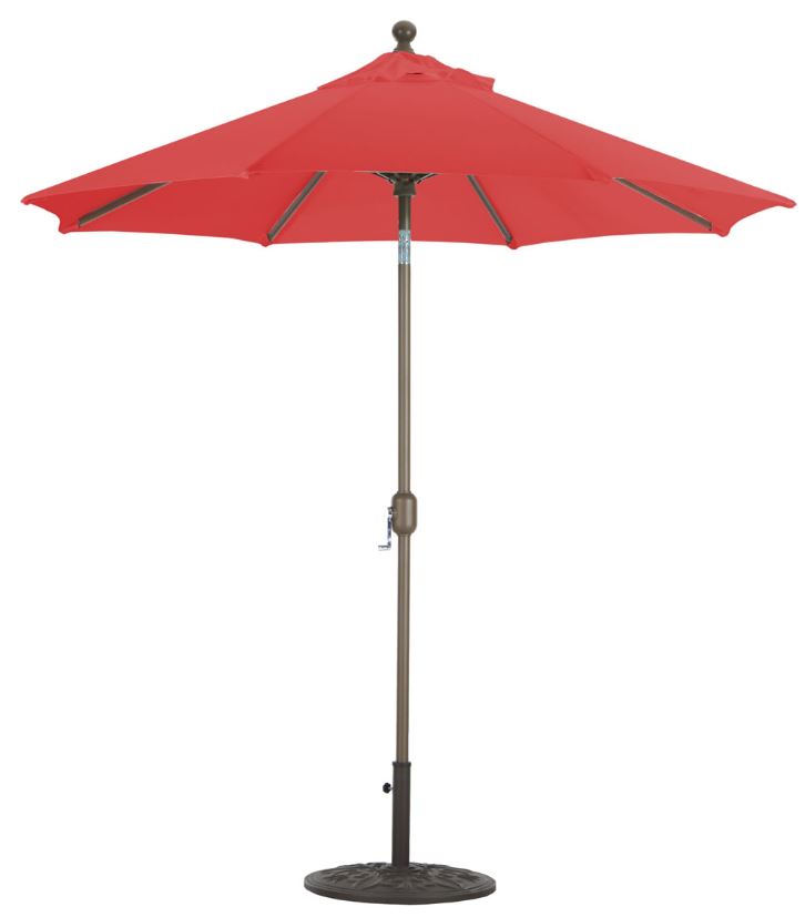GALTECH 7.5' Deluxe Auto Tilt Octagon Umbrella Jockey Red