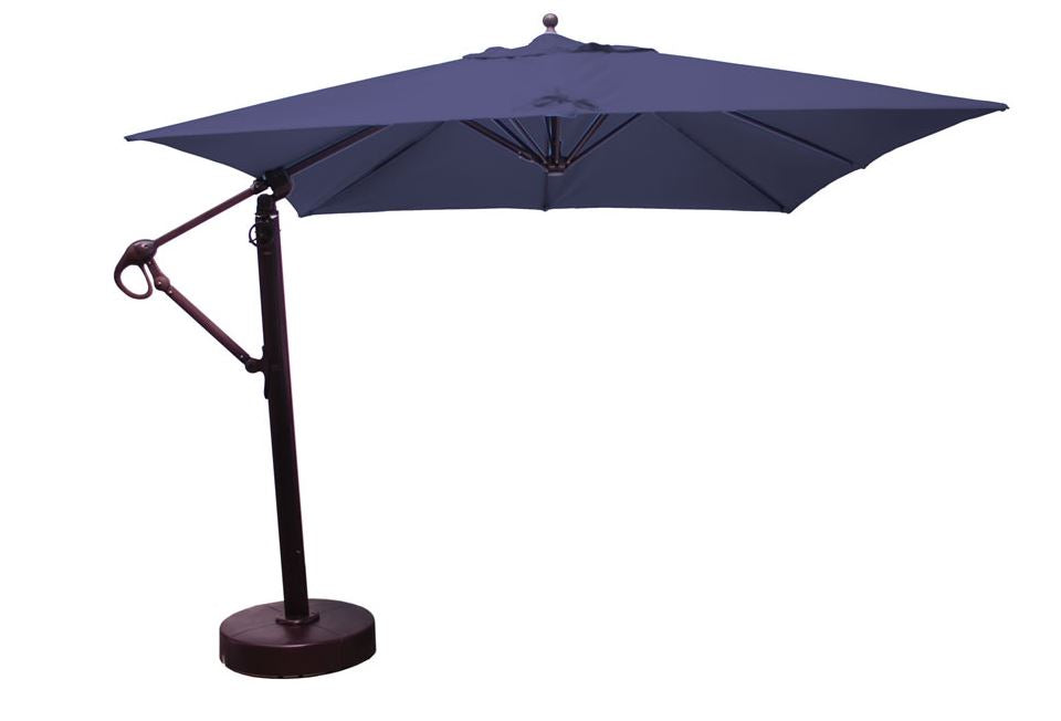 GALTECH 10'x 10' Sq Patio Cantilever with Wheeled Base Navy